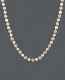 Add a sweet strand of shimmer to your look. Pink cultured freshwater pearls (6-6-1/2 mm) and rose quartz beads (102-1/3 ct. t.w.) appeal to the senses in this polished look. Clasp and bead accents (2 mm) set in sterling silver. Approximate length: 18 inches.