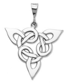 Symbolic for spirit, mind and body, this polished Trinity charm makes the perfect Celtic gift. Crafted in 14k white gold. Chain not included. Approximate length: 1-4/5 inches. Approximate width: 1 inch.