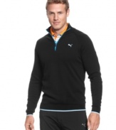 Clean up your casual style with this sleek 1/4-zip sweater from Puma.