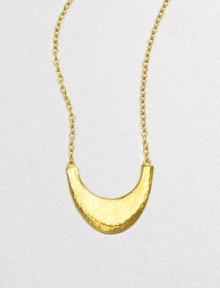 From the Arc Collection. A stunning crescent drop design in radiant 24k gold with an elegant granulated surface on a link chain. 24k goldLength, about 16 to 18 adjustablePendant size, about .7Pelican clasp closureImported 