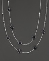 Sterling silver hammered ball illusion chain in onyx, 37. Designed by Ippolita.