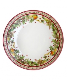 Trimmed with star anise and orange, fine cookies, candy canes and more, the irresistible Winter Bakery snack plates are something everyone can savor at the table. Cute for peppermint bark, popcorn balls, fruit. From Villeroy & Boch.