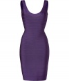 Strike a sultry pose in this perennial favorite cocktail-ready dress from Herv? L?ger - Scoop neck, sleeveless, bandage style with figure-hugging multi-panels, concealed back zip closure - Style with metallic platform pumps and a statement clutch