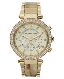 Natural hues and glitzy shine adorn this Parker collection watch from Michael Kors.