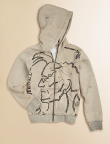 A cool zip-up layer with Diesel's signature Indian motif.Attached hoodZip frontLong sleeves with ribbed cuffsRibbed hemCottonMachine washImported