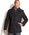 Keep your look trendy and polished with this Calvin Klein peacoat.