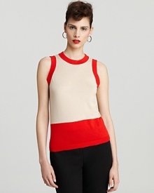 Lend a bold touch to your daily uniform with this kate spade new york knit tank. Pair with a classic cardigan and crisp trousers for a retro-chic look.