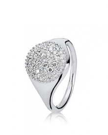 Make PANDORA's eye-catching 18K white gold diamond pavé ring your accessory signature.