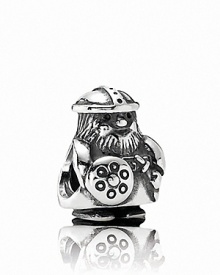 A courageous Viking is depicted in detail in sterling silver. Charm by PANDORA.