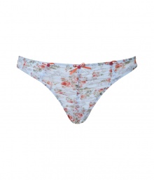 Bring instant romantic appeal to your lingerie favorites with this ladylike thong from Chantal Thomass - Front ruche detail with rosette and bow embellishment, all-over floral print - Perfect under virtually any outfit or paired with a matching bra for stylish lounging