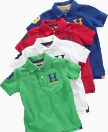 What better way to freshen up his style for fall than this iconic polo shirt from one of our favorite brands at Macy's: Tommy Hilfiger!