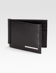 A smooth, sophisticated wallet of Italian calfskin leather with signature plate detail.Six card slots3½ x 3¼Made in Italy