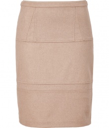 The perfect work separate for dressing up or down, Steffen Schrauts soft nougat skirt is a must for polished business looks - Hidden side zip, kick pleat - Tailored fit - Team with cashmere pullovers and flawless pumps