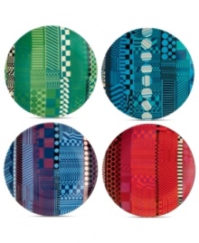 Make your table a masterpiece. Royal Doulton's Paolozzi tidbit plates are topped with vibrant graphic designs inspired by the work of Sir Eduardo Paolozzi, a pivotal figure in pop art history.