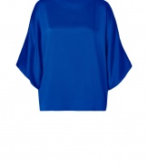 Perfect for taking from the office to cocktails, Michael Kors satin top is a chic choice for dressing up your workweek looks - Boat neckline, draped 3/4 dolman sleeves - Loosely fitted - Wear with a pencil skirt and platform pumps