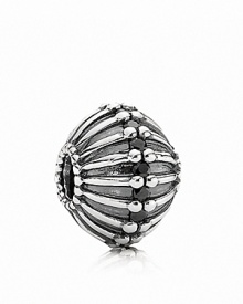 This dramatic sterling silver PANDORA charm is laced with sparkling black cubic zirconia stones.