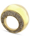 A glam combination. Rich gold tones and glittering pave crystals team up on this domed cocktail ring from Vince Camuto. Crafted in gold tone mixed metal. Size 8.