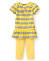 Juicy Couture Infant Girls' Striped Ruffle Pocket Tee & Legging Set - Sizes 6-24 Months