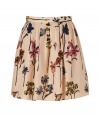 Fun and feminine with its bold watercolor-effect floral print, Moschino C&Cs pleated twill skirt guarantees to uplift your sweet workweek look - Fitted waist, allover pleating, hidden back zip, watercolor-effect floral print - Falls above the knee - Wear with bright knit tops and modern-vintage accessories