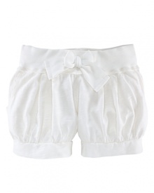 Relaxed-fitting bubble short in soft cotton jersey with a wide drawstring waistband and cuffed hem.