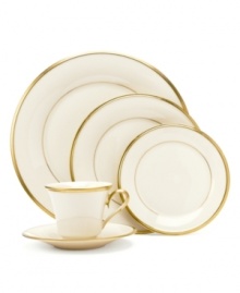 From the Lenox Dimension dinnerware collection, classic Eternal place settings elegantly accent the table. In ivory china with rich gold trim. Qualifies for Rebate