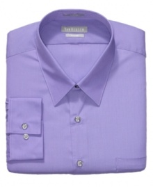 With a subtly sophisticated point collar and saturated color, this Van Heusen is a big-impact update.