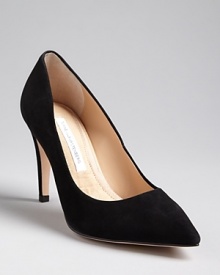 DIANE von FURSTENBERG gives you pointed toe perfection in these fashionably elegant pumps. Set on hidden platforms, they are the perfect pair for work, in a leg-lengthening design.