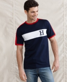 Join the crew. Add this rowing-inspired t-shirt from Tommy Hilfiger to your afternoon arsenal.