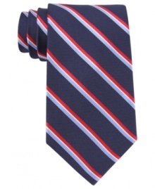 Go prep the right way. This striped tie from Tommy Hilfiger follows all the right lines.