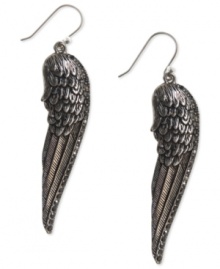 Soar to new fashion heights with this pair of drop earrings from Lucky Brand. Crafted from silver-tone mixed metal, the earrings feature glass pave accents for added appeal. Approximate drop: 2-7/8 inches.