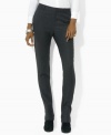 Designed for a slim, modern silhouette, Lauren Ralph Lauren's petite pant channels tailored elegance in sleek, lightweight stretch wool.