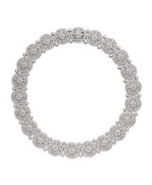 Conversation-starting style. Eliot Danori's Circular Chic Necklace combines intricate patterns with sparkling crystals and cubic zirconias (4-2/5 ct. t.w.). Crafted in silver tone mixed metal. Approximate length: 16 inches.