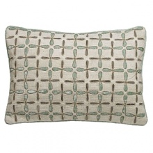 An intricate pattern of petals lays gracefully on this decorative pillow. Fashioned from a fine silk, it makes a beautiful addition to any home.