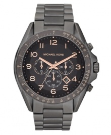 A dark and durable chronograph watch from the Bradshaw collection by Michael Kors.