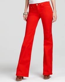 Rock the season's color trend with these fiery red rag & bone/JEAN wide leg pants. The perfect pop of color for your work-to-weekend wardrobe.