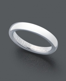 Curb your look. Triton ring for men features a white tungsten carbide band (3 mm) with a comfortable fit and dome design. Highly scratch resistant and hypoallergenic. Size 7.