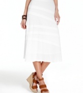 Asymmetrical seaming and a softy A-line silhouette give INC's skirt a leg up!