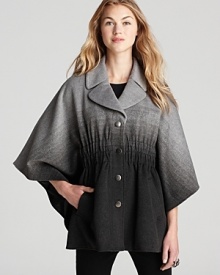 Bring statement style to your winter looks with Aqua's ombre poncho in versatile neutrals.