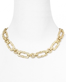 A sure statement piece in worn gold plate with chunky links. This necklace from Lauren Ralph Lauren is destined to become a jewelry box favorite.