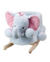 A plush and cuddly elephant rocker with a buckle function for safe play.