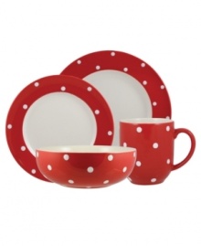 Connect the dots to a charming table setting, perfect for every occasion. With classic polka dots in a range of cheerful mix-and-match colors, the Baking Days place settings from Spode's collection of dinnerware and dishes brightens every day.