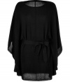 Ultra-luxe black belted boat neck cape from Ralph Lauren - This flattering, trend-right cape will keep you warm and get you noticed - Slim cape style, flattering waist belt, draped fit, boat neckline - Wear with skinny jeans, a cashmere pullover, and over-the-knee boots