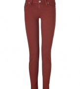 Elevate your go-to closet staples with these cool mahogany ultra-skinny jean leggings from True Religion - Five-pocket styling, logo detailed back flap pockets - Extra form-fitting - Style with cashmere pullovers and shearling lined boots