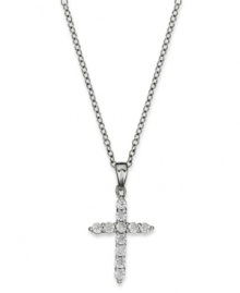 Symbolic sentiment. Giani Bernini's pretty cross pendant is adorned with round-cut cubic zirconias (5/8 ct. t.w.) set in sterling silver. Approximate length: 15 inches. Approximate drop: 1/2 inch.