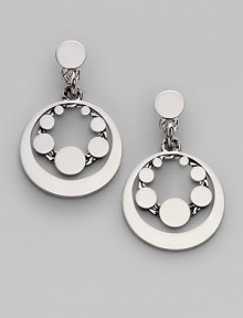 From the Dot Collection. This striking design of sterling silver circles is at once modern and classic.Sterling silver Length, about 1½ Width, about 1 Post and nut back Imported