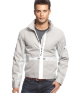 Get pulses racing with this mot-inspired zip front jacket from INC International Concepts.