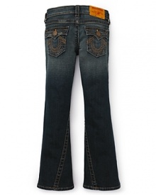 Boasting bold saddle stitching down the leg, faded details and a slightly flared leg, these True Religion jeans are the season' must-have pants.