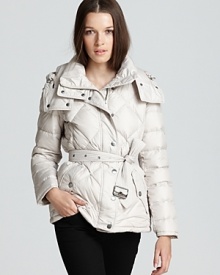 Master this season's sporty-chic aesthetic in a down Burberry Brit coat, touting a generous puffer silhouette for a stylish look that moves from ski slopes to city blocks.