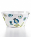 A fresh, floral design with a bright, retro color palette, this Carina melamine cereal bowl set offers a fun and whimsical accent to any casual occasion.