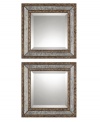 With traditional details like beveled glass, double row of pearl edging in antiqued gold leaf finish and finished with a dark gray wash, the sumptuously framed Norlina mirrors exude a regal, masculine presence ideal as accents to tie a traditional room together.